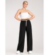 Дамски черен панталон с широки крачоли  Alva-2 снимка