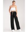 Дамски черен панталон с широки крачоли  Alva-3 снимка
