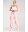 Дамски розов панталон с широки крачоли Alva-2 снимка