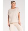 Бежова дамска памучна тениска Keila-4 снимка