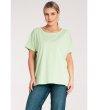 Светлозелена дамска памучна тениска Keila-4 снимка