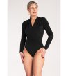 Дамско черно боди тип прегърни ме Amedia-3 снимка