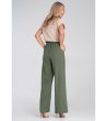 Дамски панталон в зелено с широки крачоли Tola-1 снимка