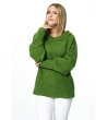 Дамски зелен пуловер с лодка деколте Hana-3 снимка