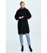 Дълъг черен дамски пуловер с яка Galiarda-4 снимка