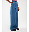 Сини дамски дънки с широки крачоли JULII -1 снимка