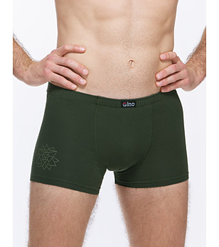 Памучни мъжки тъмнозелени боксерки снимка