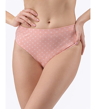 Розови памучни бикини с принт снимка