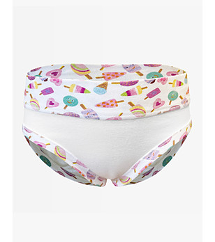 Детски бели бикини с принт снимка