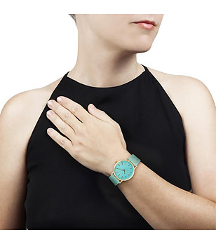 Дамски часовник в синьо-зелено и златисто снимка