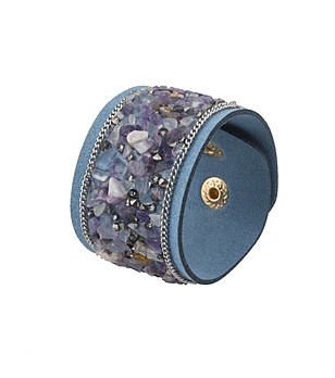 Синя дамска гривна с камъни снимка