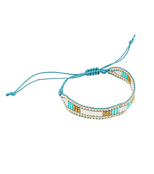 Дамска синя гривна с мъниста снимка