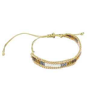 Зелена дамска гривна с мъниста снимка