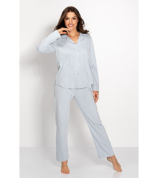 Синя памучна пижама на точки Always Classy снимка