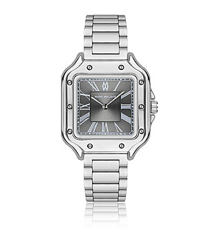 Мъжки часовник в сребристо с римски цифри снимка