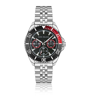 Мъжки часовник в сребристо и черно снимка