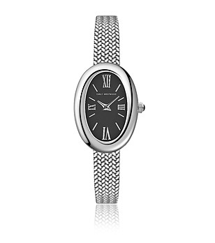 Сребрист овален дамски часовник снимка