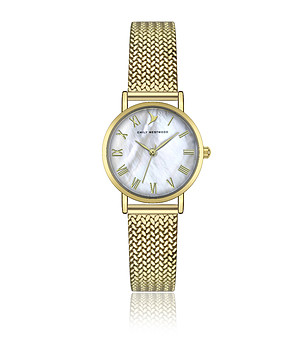 Златист дамски часовник с римски цифри снимка