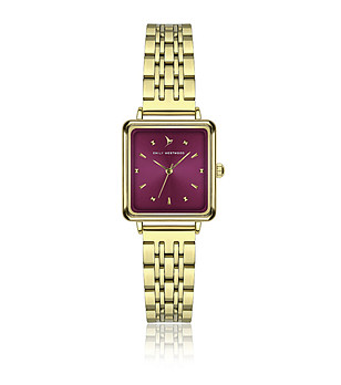 Дамски златист часовник в цвят слива снимка