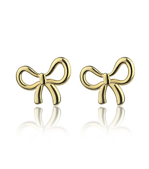 Позлатени дамски обеци панделка Adelina снимка