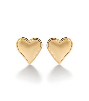 Сърцевидни обеци в златист цвят снимка