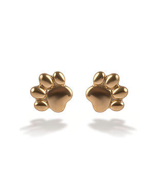 Позлатени дамски обеци лапички снимка