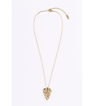 Позлатено дамско колие със сърце снимка