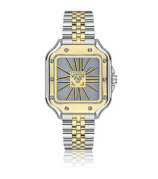 Мъжки часовник в сребристо и златисто снимка