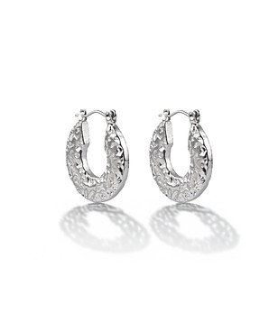 Обеци с покритие от бяло злато снимка