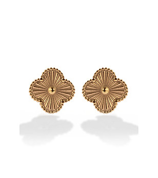 Позлатени дамски обеци - цветя снимка