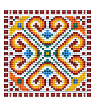 Мозайка с пиксели - Българска шевица, 48x48 пиксела - Мотив 2 снимка