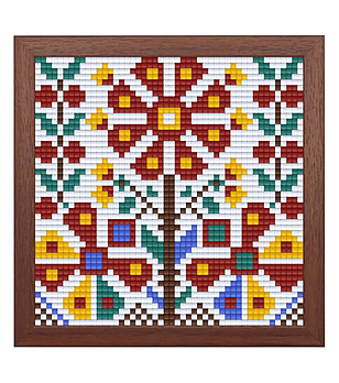 Мозайка с пиксели - Българска шевица, 48x48 пиксела, с рамка - Мотив 3 снимка