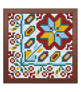 Мозайка с пиксели - Българска шевица, 48x48 пиксела, с рамка - Мотив 4 снимка