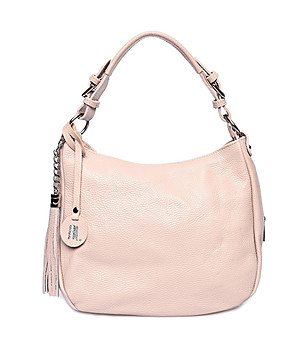 Дамска кожена чанта в розов нюанс снимка