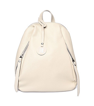 Светлобежова дамска кожена раница Neola снимка