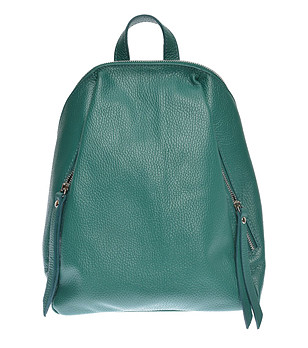 Кожена дамска раница в зелен нюанс Rona снимка