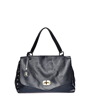 Кожена дамска чанта в черен цвят Polet снимка