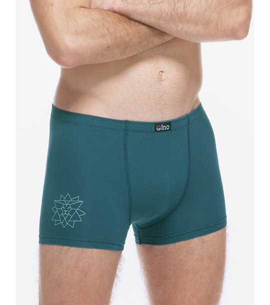 Мъжки памучни боксерки в тъмнозелено снимка