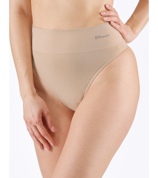 Бежови прашки с висока талия снимка