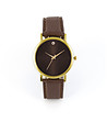 Дамски часовник в кафяво и златисто-1 снимка