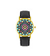 Черен дамски часовник с етно мотиви-1 снимка