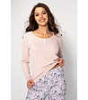 Пижама в розово и сиво с флорален принт Margarita-1 снимка