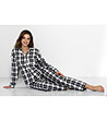 Памучна пижама на черно каре Stay Warm-3 снимка