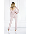 Дамска пижама с дълъг ръкав в цвят розова пудра на точки Eveline-1 снимка