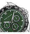 Мъжки часовник в сребристо, зелено и черно -2 снимка
