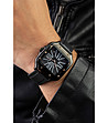 Черен мъжки часовник с черна силиконова каишка-1 снимка