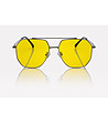 Поляризирани слънчеви очила авиатор със сребриста рамка и жълти лещи-3 снимка