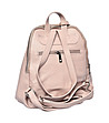 Кожена дамска раница в цвят пудра Rona-2 снимка