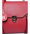 Дамска кожена чанта в червено Rika-3 снимка