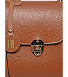 Дамска кожена чанта в цвят коняк Rika-3 снимка